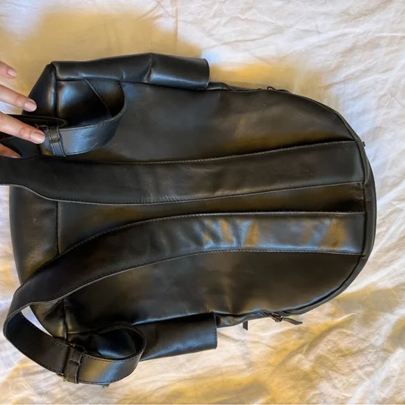 Able Black Leather Backpack - Picture 4 of 5